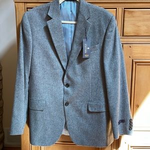 NWT $200 Men’s Stafford Camel Hair Suit Jacket Sport Coat Light Gray 42 42R
